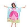 Florica Hooded Bath Towels for Girls Kids Toddlers Children 2 to 6 Years Old Cotton Ultra Soft Absorbent Poncho Beach Towel for Pool Swim Pink Large Size 24"x 47" in Full-Length (Lovely Princess view 1