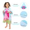 Florica Hooded Bath Towels for Girls Kids Toddlers Children 2 to 6 Years Old Cotton Ultra Soft Absorbent Poncho Beach Towel for Pool Swim Pink Large Size 24"x 47" in Full-Length (Lovely Princess view 3