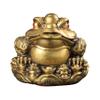 Chinese Fengshui Brass Gold Money Frog Three Legged Toad Statue Attract Wealth Business Gift Home Car Devoration (XL) view 1