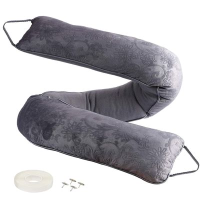 fowong Door Draft Stopper 38 Inch Weighted Under Door Draft Blocker Soundproofing Guard Wind Blocker with Hook Tapes for Easy Install, Grey