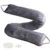 fowong Door Draft Stopper 38 Inch Weighted Under Door Draft Blocker Soundproofing Guard Wind Blocker with Hook Tapes for Easy Install, Grey view 1
