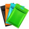 Hestya 200 Pieces Film Resealable Bags Polyester Odor Proof Bags Aluminum Foil Food Storage Metallic Flat Zipper Sealable Pouch for Small Business Candy Sample Packaging(3.1 x 5.1 Inch,Multicolor) view 1
