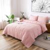 ANNA.Z HOME Queen Quilt Set, Lightweight Bedding Set, Washed Soft Fabric, Pink, Boho Embroidered Coverlet, All-Season, Machine Washable, 3-Piece Set, 1 Quilt + 2 Shams (Pink, Queen Set) view 2