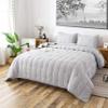 ANNA.Z HOME Twin Quilt Set, Lightweight Bedding Set, Washed Soft Fabric, Silver Grey, Boho Embroidered Coverlet, All-Season, Machine Washable, 3-piece Set, 1 Quilt + 2 Shams (Light Grey, Twin Set) view 2