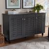 Baxton Studio Winda 3-Door Wood Entryway Shoe Cabinet in Dark Gray view 2