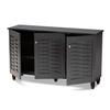 Baxton Studio Winda 3-Door Wood Entryway Shoe Cabinet in Dark Gray view 4