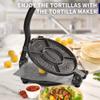 ARC Tortilla Press 10.4" Include 100 Pcs Parchment Paper, Cast Iron Tortilla Maker, Black Gray view 2