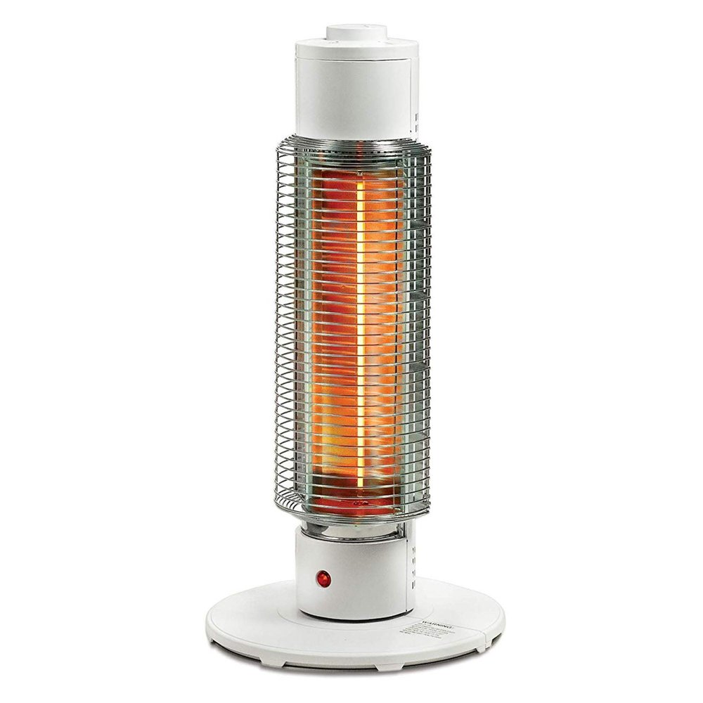 Sengoku HeatMate Portable Instant Heat Graphite Medium Tower Electric Heater for Small Areas in Homes, Offices, and Workshops, White