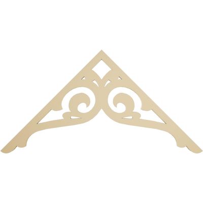 Ekena Millwork GPP048X024X100BOR Bordeaux Architectural Grade PVC Gable Pediments, 48"W x 24"H x 1"P (12/12) Pitch
