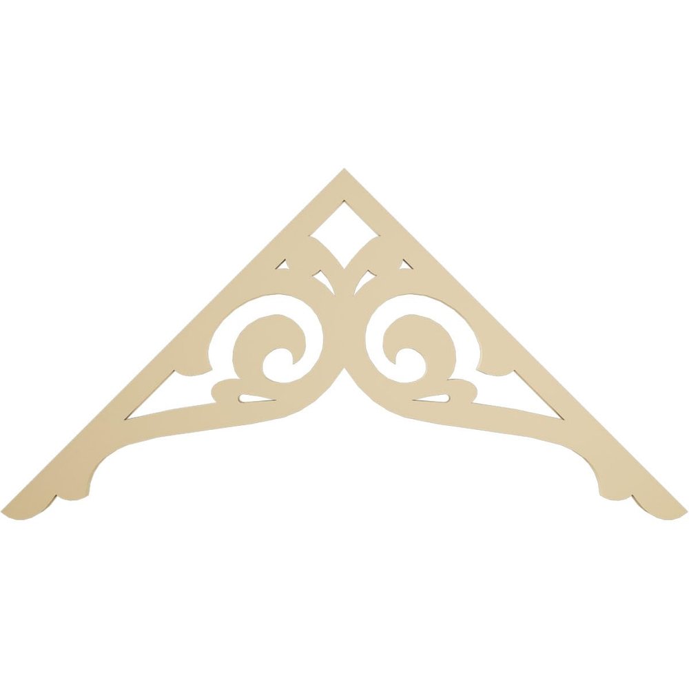 Ekena Millwork GPP048X024X100BOR Bordeaux Architectural Grade PVC Gable Pediments, 48"W x 24"H x 1"P (12/12) Pitch
