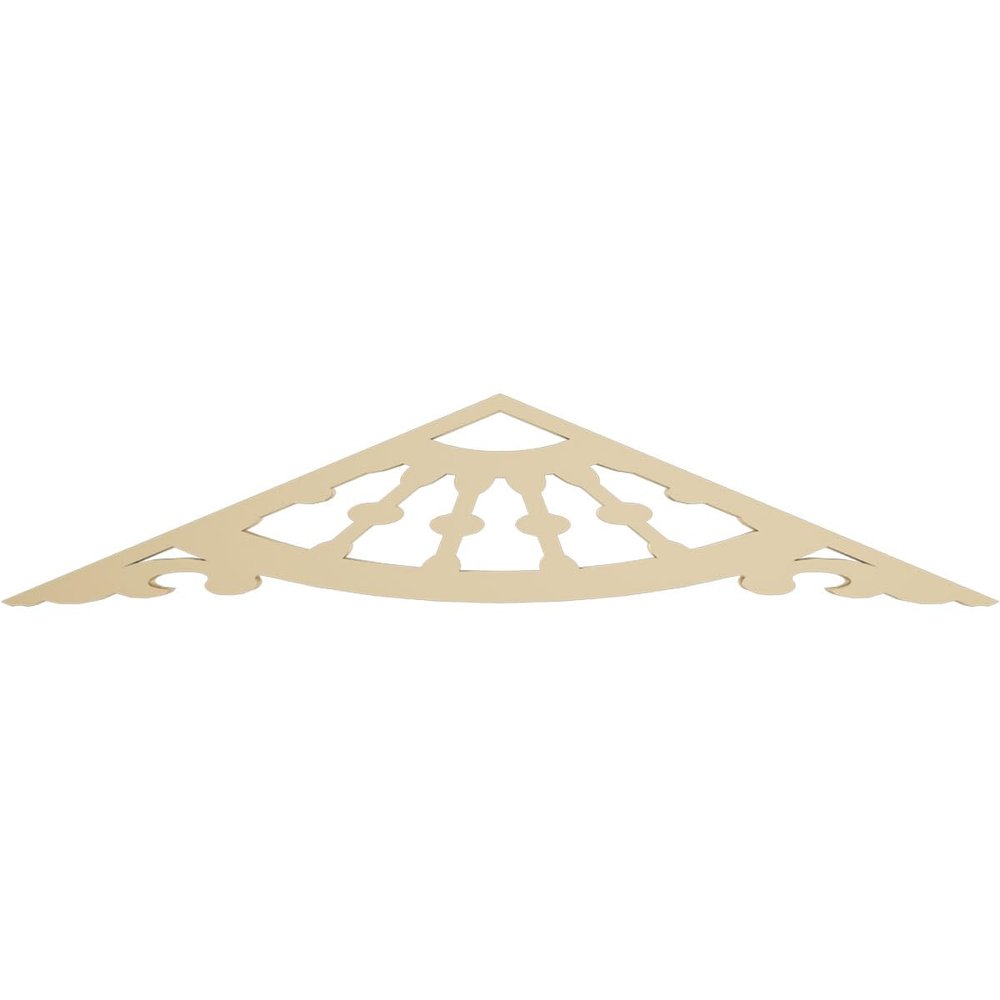 Ekena Millwork GPP036X008X100WAG Wagon Wheel Architectural Grade PVC Gable Pediments, 36"W x 7 1/2"H x 1"P (5/12) Pitch
