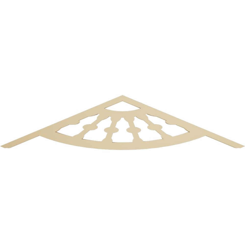 Ekena Millwork GPP036X008X100CWW Classic Wagon Wheel Architectural Grade PVC Gable Pediments, 36"W x 7 1/2"H x 1"P (5/12) Pitch