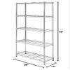 5 Tier Wire Shelving Rack Storage Metal Shelf Wire Shelving Unit 72" Hx36 Wx14 D 1250 LBS Capacity Sturdy Steel Heavy Duty 5 Tier Layer Rack for Restaurant Garage Pantry Kitchen Garage Rack Chrome view 3