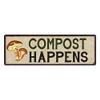 Compost Happens Sign Mushrooms Garden Patio Dcor Rustic Decor Vintage Signs She Shed Decorations Moms Tin Wall Art Plaque Plant Gardening Gift 8 x 24 Matte Finish Metal 108240016006 view 1