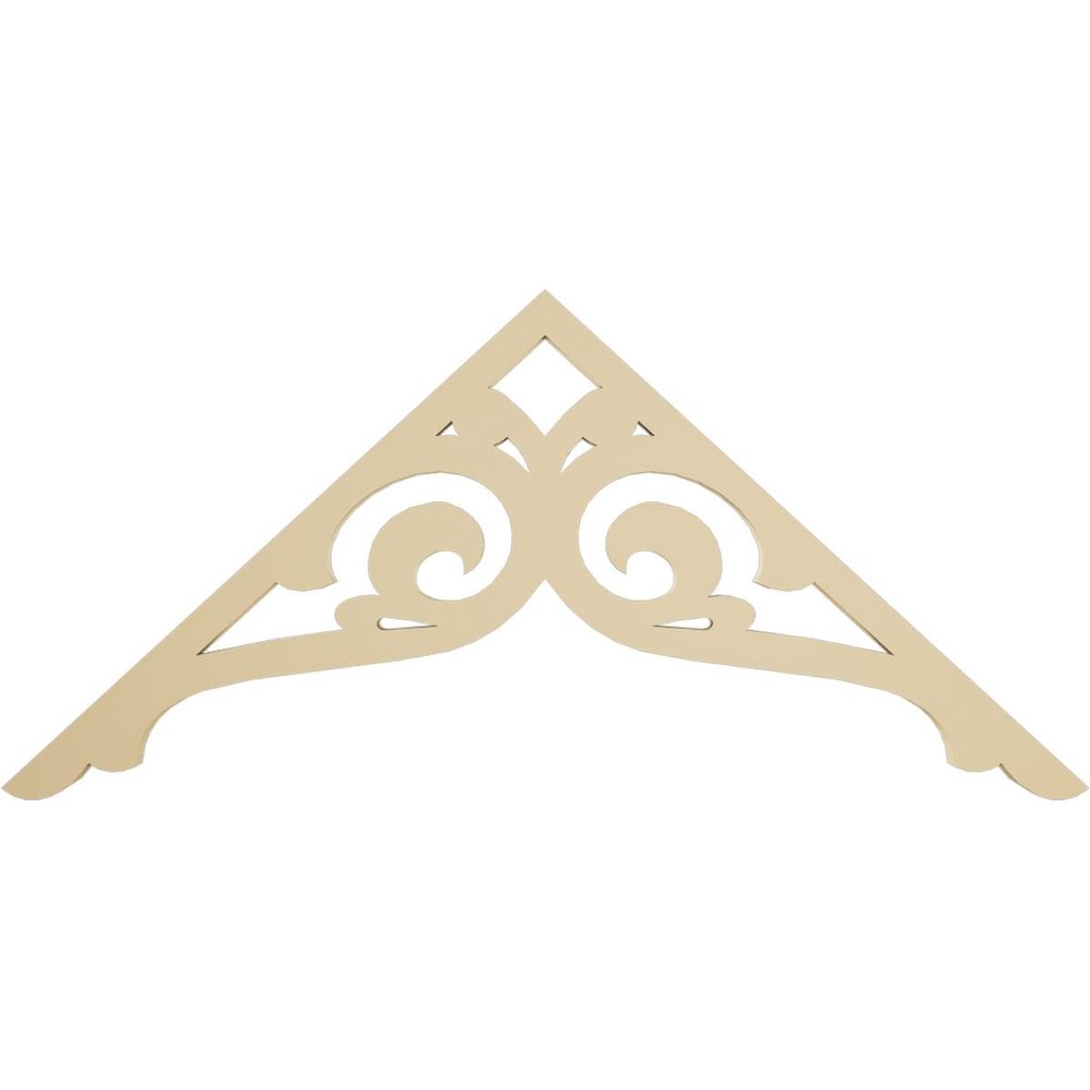 Ekena Millwork GPP036X017X100BOR Bordeaux Architectural Grade PVC Gable Pediments, 36"W x 16 1/2"H x 1"P (11/12) Pitch