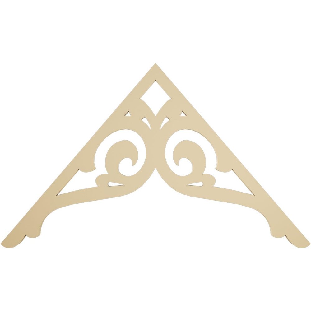 Ekena Millwork GPP048X028X100BOR Bordeaux Architectural Grade PVC Gable Pediments, 48"W x 28"H x 1"P (14/12) Pitch