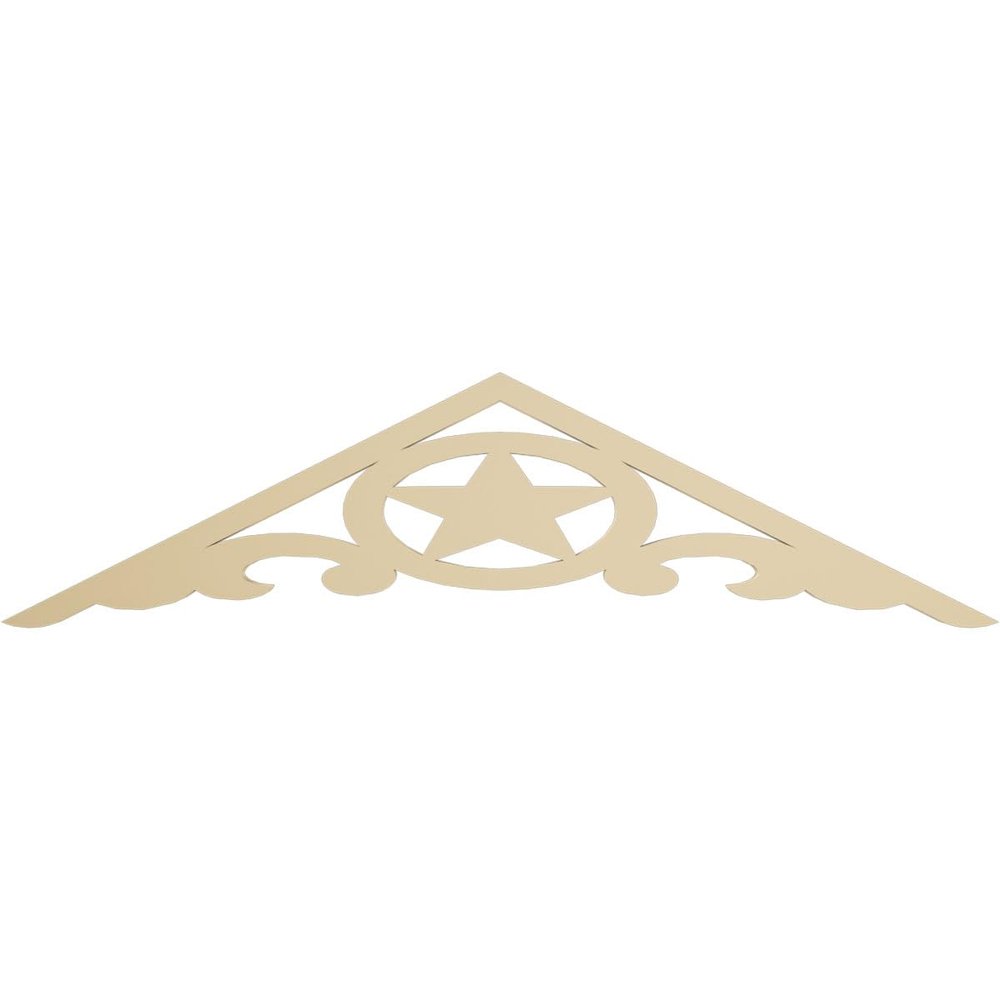 Ekena Millwork GPP048X012X100AUS Austin Architectural Grade PVC Gable Pediments, 48"W x 12"H x 1"P (6/12) Pitch