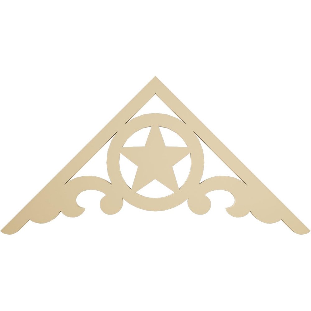 Ekena Millwork GPP048X024X100AUS Austin Architectural Grade PVC Gable Pediments, 48"W x 24"H x 1"P (12/12) Pitch