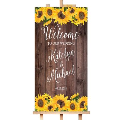 Fprqlyze Rustic Sunflowers Welcome Wedding Sign Country Welcome to Our Wedding Sign Sunflowers Welcome Sign