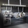 Handcrafted 48" Ceiling Bar w 12 Hooks Stainless Steel view 1