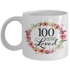100th Birthday Gifts for Women - Gift for 100 Year Old Female - 100 Years Loved Since 1920 - White Coffee Mug for Wife Mom Nana Grandma Her view 1