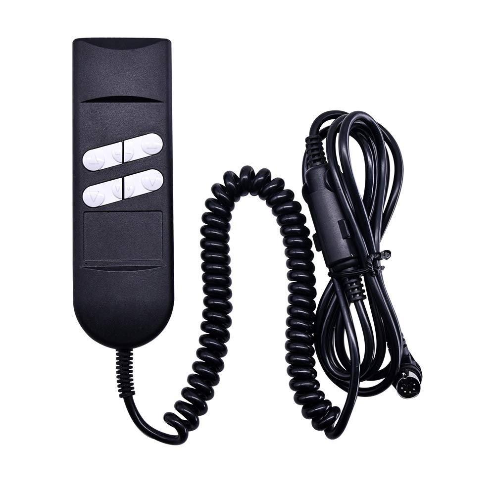 Fromann Recliners Remote Hand Control Handset 180 Degree 5 Pin 4/6 Button with 90 Degree Extension Cord for Power Sofa and Lift Chairs