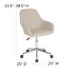 EMMA + OLIVER Cortana Home and Office Mid-Back Chair in Beige Fabric view 2
