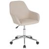 EMMA + OLIVER Cortana Home and Office Mid-Back Chair in Beige Fabric view 3