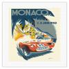 1952 Monaco Grand Prix - Race Cars - Vintage Car Racing Poster by B. Minne c.1952 - Fine Art Rolled Canvas Print 16in x 20in view 1