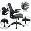 EMMA + OLIVER Desk Chair with Wheels | Swivel Chair with Mid-Back Black Mesh and LeatherSoft Seat for Home Office and Desk view 4