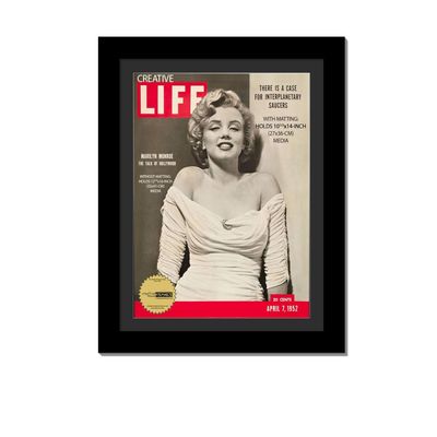 Creative Picture Frames 10.5 x 14 Magazine Frame with Full-Strength Glass, Holds Up To A 1/4" Thick Media with Installed Hangers for Easy Mounting, 12x16 Manhattan Black Frame with Black Mat