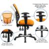 EMMA + OLIVER Mid-Back Orange Mesh Multifunction Executive Swivel Ergonomic Office Chair with Adjustable Arms view 4