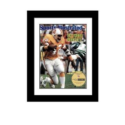 Creative Picture Frames 8 x 10.75 Magazine Frame with Full-Strength Glass, Holds Up To A 1/4" Thick Media with Installed Hangers for Easy Mounting, 10x12 Manhattan Black Frame with White Mat