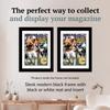 Creative Picture Frames 8 x 10.75 Magazine Frame with Full-Strength Glass, Holds Up To A 1/4" Thick Media with Installed Hangers for Easy Mounting, 10x12 Manhattan Black Frame with White Mat view 3