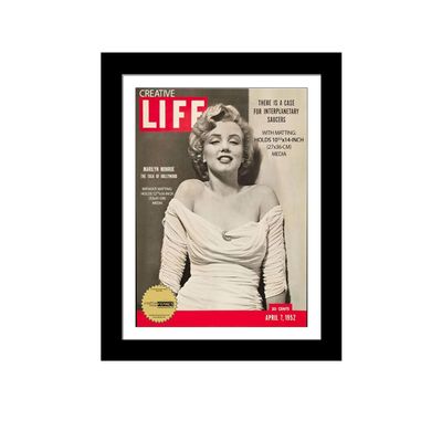 Creative Picture Frames 10.5 x 14 Magazine Frame with Full-Strength Glass, Holds Up To A 1/4" Thick Media with Installed Hangers for Easy Mounting, 12x16 Manhattan Black Frame with White Mat