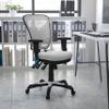 EMMA + OLIVER Mid-Back White Mesh Multifunction Executive Swivel Ergonomic Office Chair with Adjustable Arms view 1