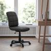 EMMA + OLIVER Mid-Back Black Quilted Vinyl Swivel Task Office Chair view 1