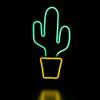LED Potted Cactus Neon Lighted Wall Art - 18.5" - Green and Yellow view 2