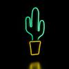 LED Potted Cactus Neon Lighted Wall Art - 18.5" - Green and Yellow view 4