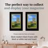 Creative Picture Frames 10.5 x 12.5 Magazine Frame with Full-Strength Glass, Holds Up To A 1/4" Thick Media with Installed Hangers for Easy Mounting, 12x14 Manhattan Black Frame with White Mat view 3