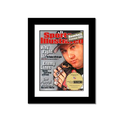 Creative Picture Frames 8.5 x 11.25 Magazine Frame with Full-Strength Glass, Holds Up To A 1/4" Thick Media with Installed Hangers for Easy Mounting, 11x14 Manhattan Black Frame with White Mat