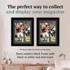 Creative Picture Frames 8 x 10.75 Magazine Frame with Full-Strength Glass, Holds Up To A 1/4" Thick Media with Installed Hangers for Easy Mounting, 10x12 Manhattan Black Frame with Black Mat view 3