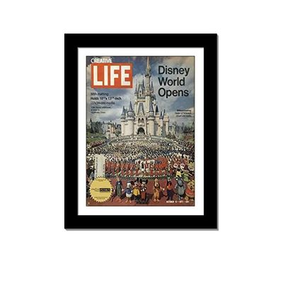 Creative Picture Frames 10.5 x 13.12 Magazine Frame with Full-Strength Glass, Holds Up To A 1/4" Thick Media with Installed Hangers for Easy Mounting, 12x14 Manhattan Black Frame with White Mat