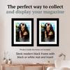 Creative Picture Frames 8.75 x 11.25 Magazine Frame with Full-Strength Glass, Holds Up To A 1/4" Thick Media with Installed Hangers for Easy Mounting, 11x14 Manhattan Black Frame with White Mat view 3