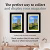 Creative Picture Frames 6.87 x 10 Magazine Frame with Full-Strength Glass, Holds Up To A 1/4" Thick Media with Installed Wall Hangers for Easy Mounting, 8x10 Manhattan Black Frame with White Mat view 3