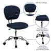 EMMA + OLIVER Mid-Back Navy Mesh Padded Swivel Task Office Chair with Chrome Base view 4