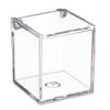 Hammont Clear Acrylic Box with Hinged Lid Small Plastic Organizer for Office, Desk, Makeup, Crafts, Cotton Balls, Jewelry & More | 2.5"x2.5"x3" (6 Pack) view 2