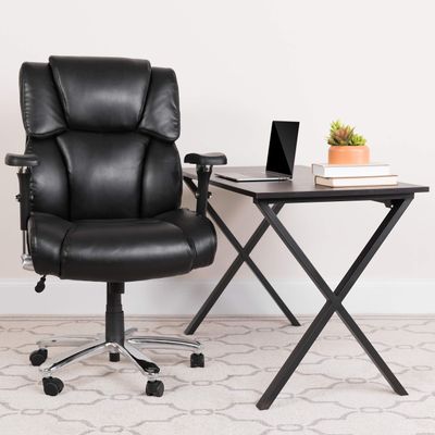 EMMA + OLIVER Hercules Series 24/7 Intensive Use Big & Tall 400 lb. Rated Black LeatherSoft Executive Lumbar Ergonomic Office Chair