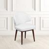 EMMA + OLIVER White LeatherSoft Side Reception Chair with Walnut Legs view 2