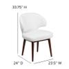 EMMA + OLIVER White LeatherSoft Side Reception Chair with Walnut Legs view 3